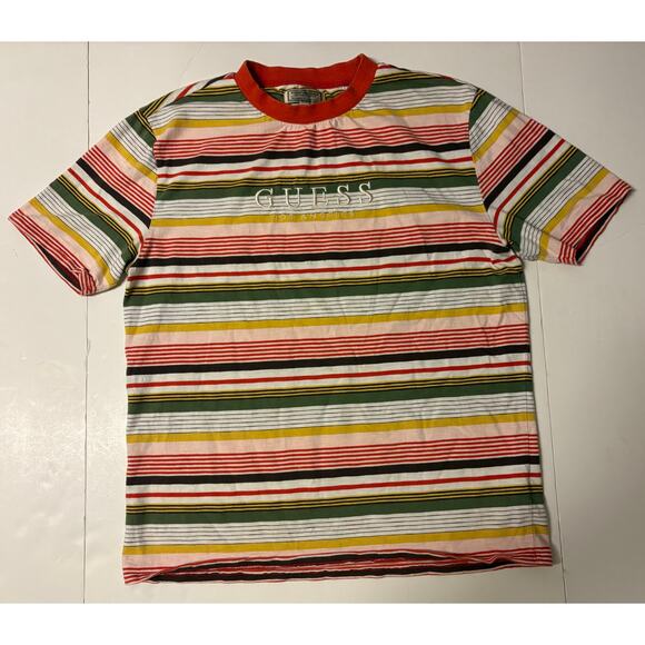 Vintage Guess Originals Los Angeles Striped Mens Shirt Sz Small - Picture 1 of 3